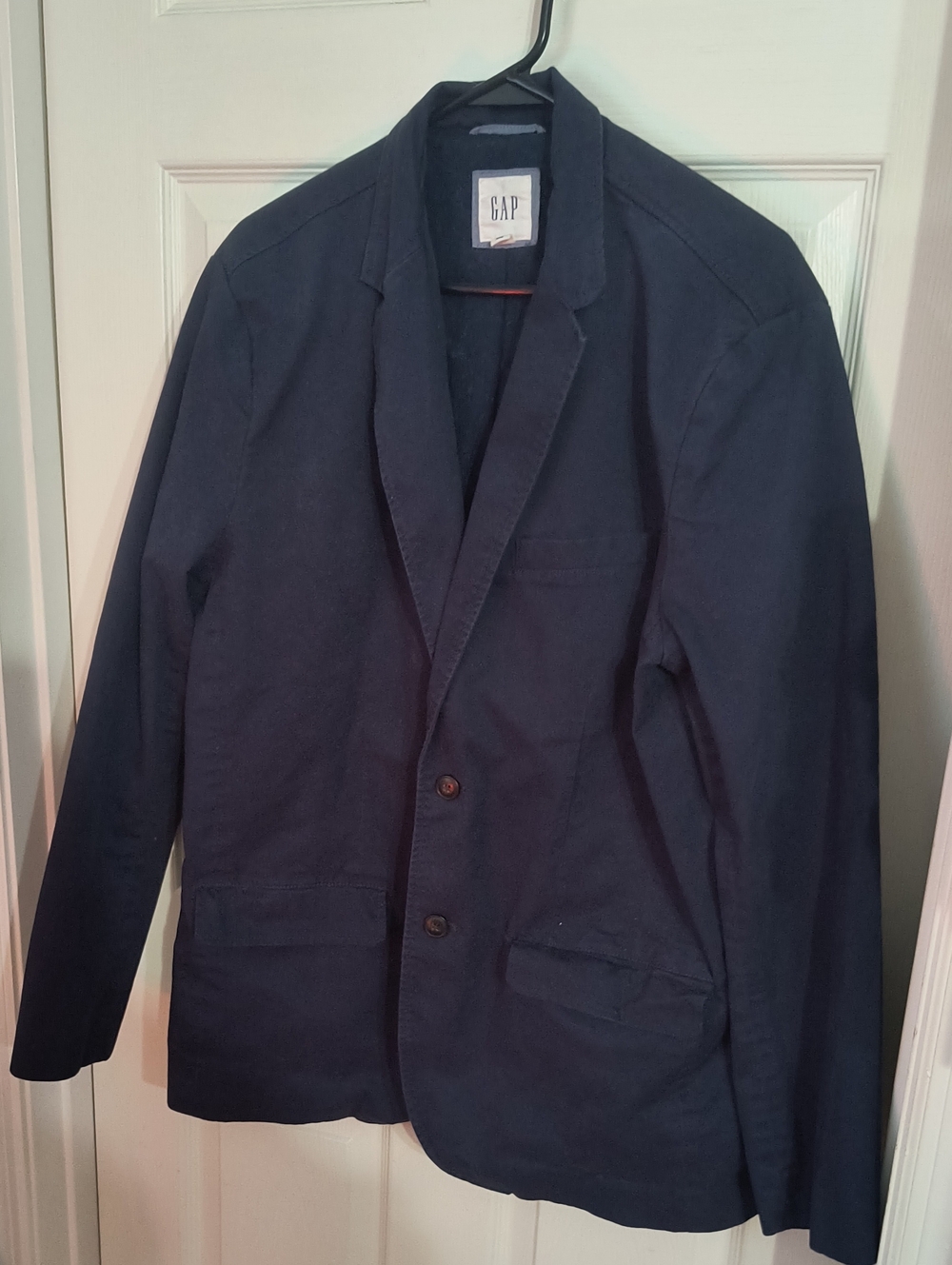GAP Men's Dark Navy Cotton Blazer
